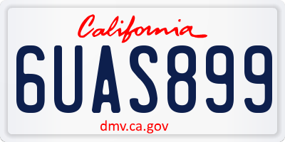 CA license plate 6UAS899