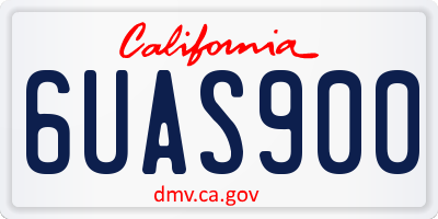 CA license plate 6UAS900
