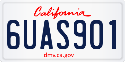 CA license plate 6UAS901