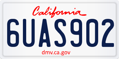 CA license plate 6UAS902