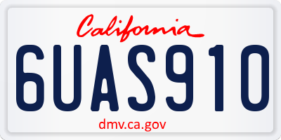 CA license plate 6UAS910