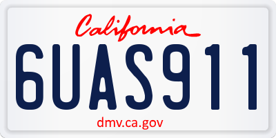 CA license plate 6UAS911