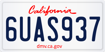 CA license plate 6UAS937
