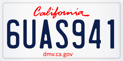 CA license plate 6UAS941