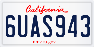 CA license plate 6UAS943