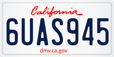 CA license plate 6UAS945