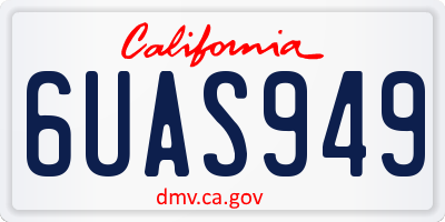 CA license plate 6UAS949