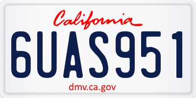 CA license plate 6UAS951