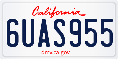 CA license plate 6UAS955