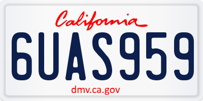 CA license plate 6UAS959