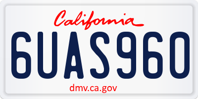 CA license plate 6UAS960