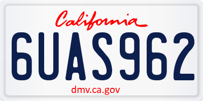 CA license plate 6UAS962