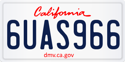 CA license plate 6UAS966