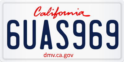 CA license plate 6UAS969