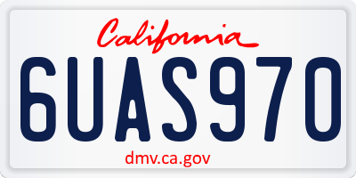 CA license plate 6UAS970