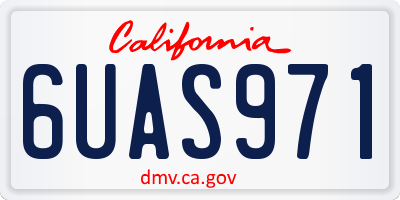 CA license plate 6UAS971