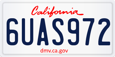 CA license plate 6UAS972