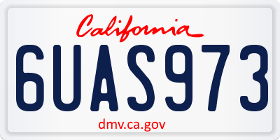 CA license plate 6UAS973