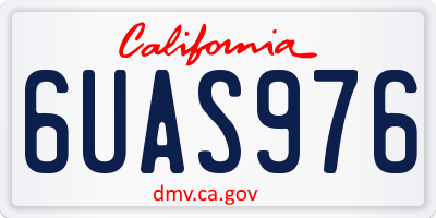 CA license plate 6UAS976