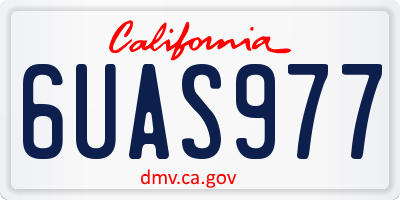 CA license plate 6UAS977