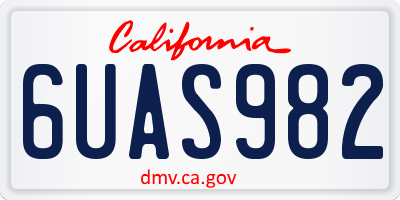 CA license plate 6UAS982