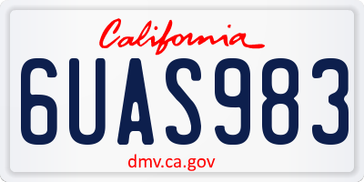 CA license plate 6UAS983