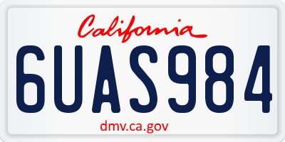 CA license plate 6UAS984