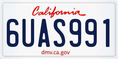CA license plate 6UAS991