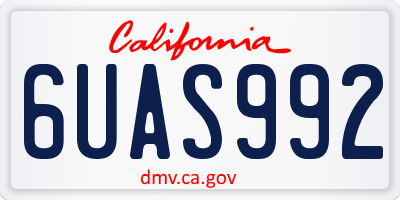 CA license plate 6UAS992