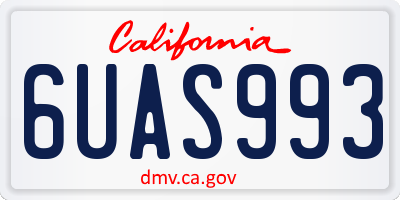 CA license plate 6UAS993