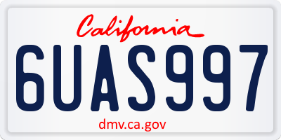CA license plate 6UAS997