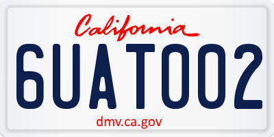CA license plate 6UAT002