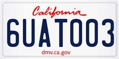 CA license plate 6UAT003