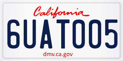 CA license plate 6UAT005