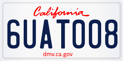 CA license plate 6UAT008