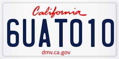 CA license plate 6UAT010