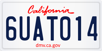 CA license plate 6UAT014