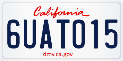 CA license plate 6UAT015