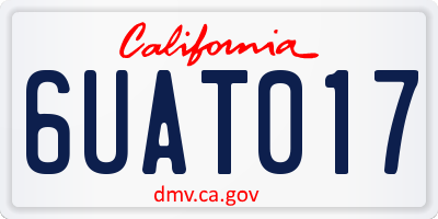 CA license plate 6UAT017