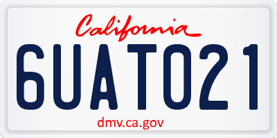 CA license plate 6UAT021