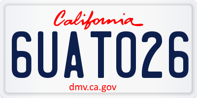 CA license plate 6UAT026