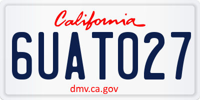 CA license plate 6UAT027