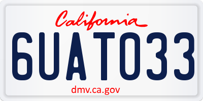 CA license plate 6UAT033