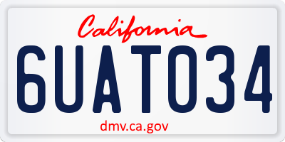 CA license plate 6UAT034