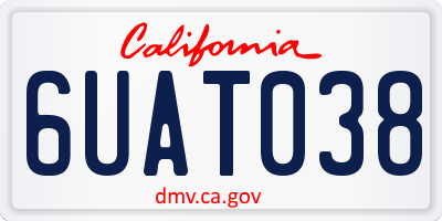 CA license plate 6UAT038