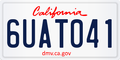 CA license plate 6UAT041
