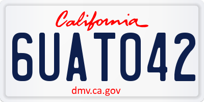 CA license plate 6UAT042