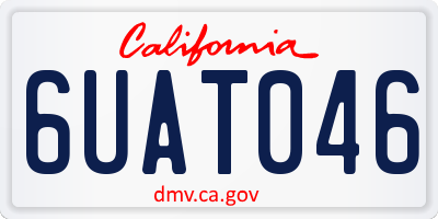 CA license plate 6UAT046