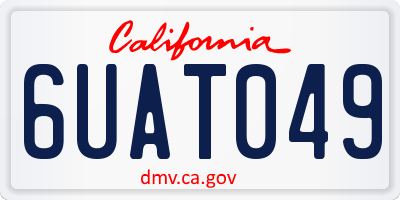 CA license plate 6UAT049