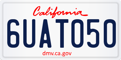 CA license plate 6UAT050
